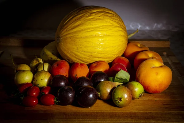 Ένα Κοντινό Πλάνο Των Διαφόρων Φρούτων Έννοια Του Υγιεινού Τρόπου — Φωτογραφία Αρχείου