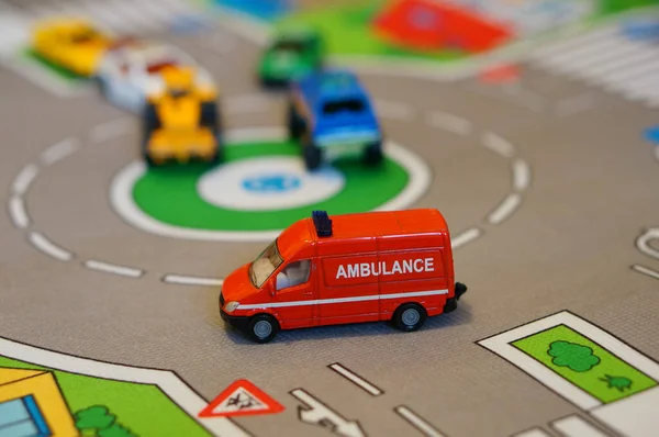 Poznan Poland Jul 2017 Siku Red Toy Model Ambulance Van — Stock Photo, Image