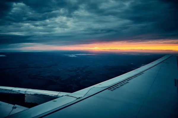 Дивовижний Вид Літака Заходу Сонця Між Парижем Ніцою Франції — стокове фото