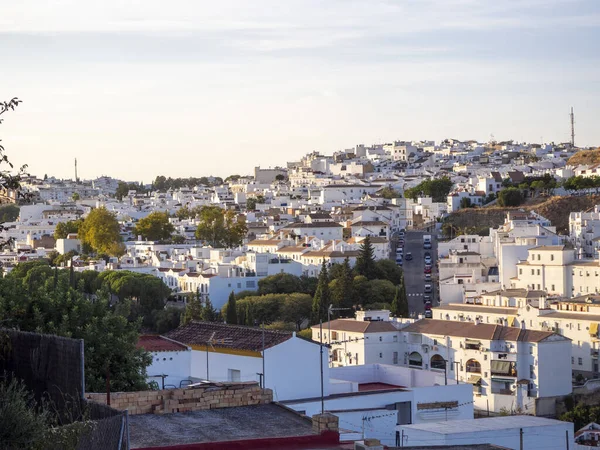 Los Hermosos Edificios Blancos Colina Pueblo Arcos Frontera España —  Fotos de Stock