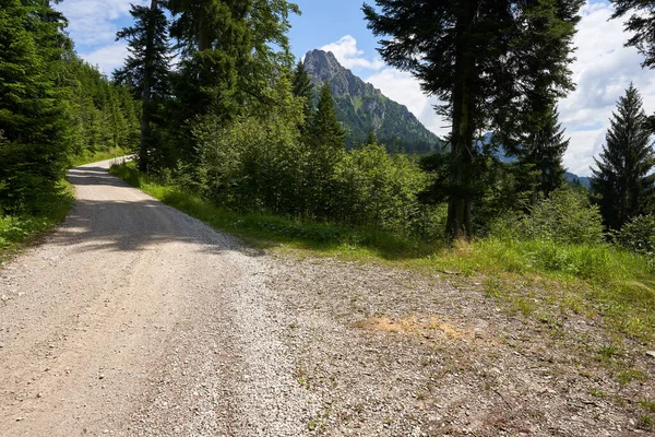 Monte Tannheimer Sentiero Con Ciottoli Conduce Verso Alto Landform Motivo — Foto Stock