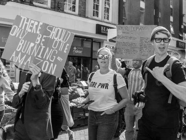 Bedford Verenigd Koninkrijk Sep 2019 Jongerenklimaatstaking Door Schoolkinderen Bedford — Stockfoto