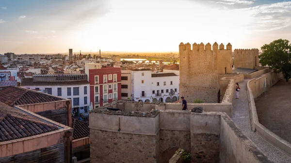 Badajoz Spanien Sep 2019 Alcazaba Slott Battlements Vägar Och Torn — Stockfoto