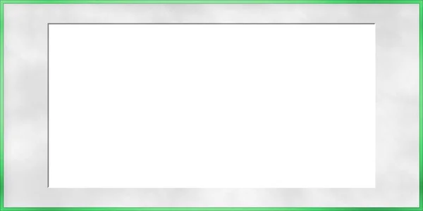 Üres Fehér Lap Zöld Kerettel Üres Hely Szövegnek — Stock Fotó