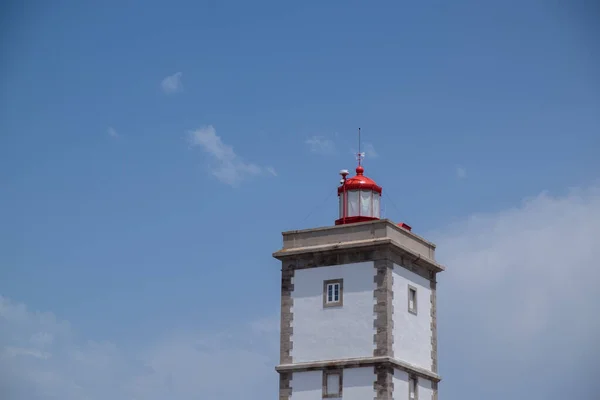 Nízký Úhel Záběru Majáku Cabo Roca Portugalském Peniche Denního Světla — Stock fotografie