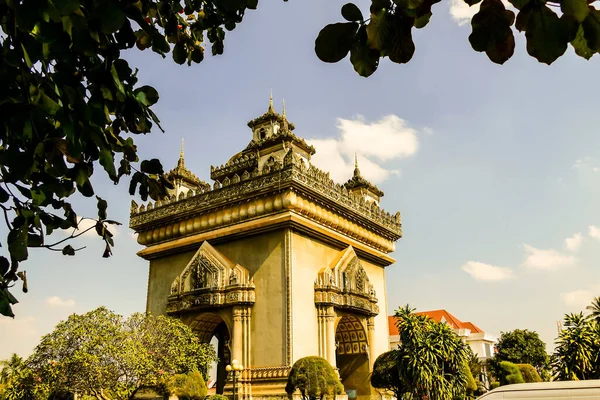 Una Hermosa Foto Del Monumento Patuxay Vientiane Laos — Foto de Stock