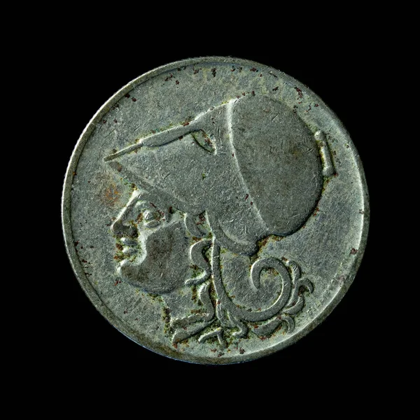 1926 Році Чорному Тлі Була Виділена Грецька Монета Драммай — стокове фото
