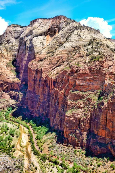 Vertikal Bild Röda Stenar Zion National Park Springdale Usa — Stockfoto