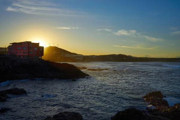 Bellissimo Tramonto Sulla Spiaggia Agujero Galdar Gran Canaria Spagna — Foto Stock