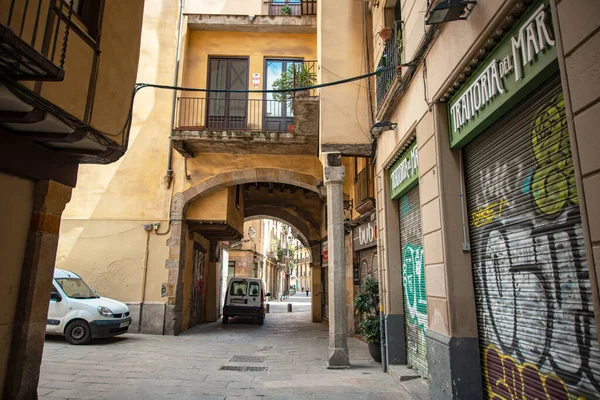 Barcelona Spanje Jun 2020 Originele Caputxins Straat Dicht Bij Santa — Stockfoto