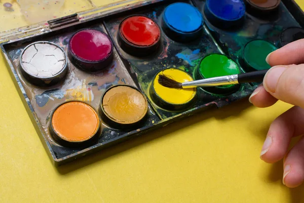 Detailní Záběr Barvy Pro Malování Obličej — Stock fotografie