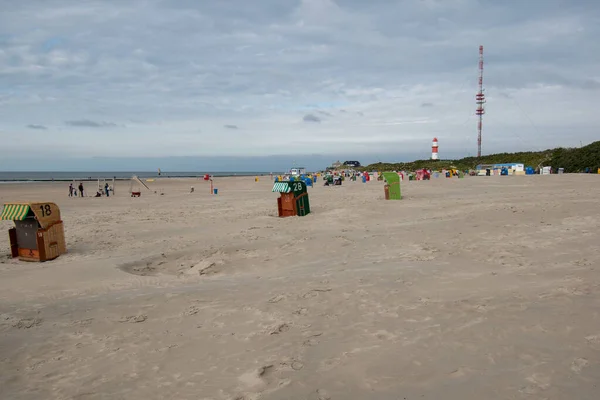 Borkum Deutschland September 2020 Eine Schöne Aufnahme Von Strandbuden Einem — Stockfoto
