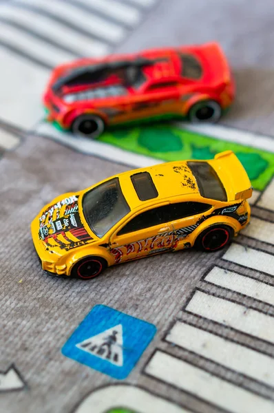 Poznan Polonia 2020 Mattel Hot Wheels Modelo Juguete Ford Focus — Foto de Stock