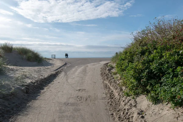 Una Spiaggia Sabbiosa Borkum Germania — Foto Stock