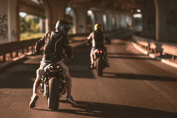Белград Сербия Августа 2020 Года Мотоциклист Отправляется Приключение Сцена Уличной — стоковое фото