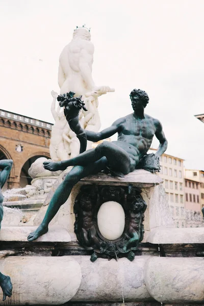 Detalj Neptunus Fontän Bartolomeo Ammannati Piazza Della Signoria Florens Italien — Stockfoto