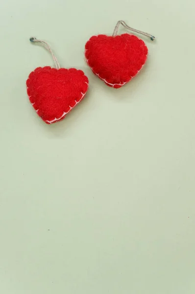 Tiro Vertical Brinquedos Pelúcia Forma Coração — Fotografia de Stock