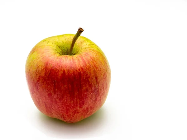 Rot Grün Saftig Apfel Isoliert Auf Weißem Hintergrund — Stockfoto