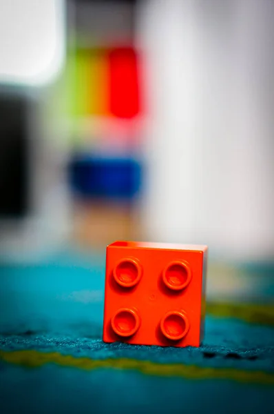 Poznan Poland Mar 2016 Plastic Orange Lego Duplo Toy Brick — Stock Photo, Image