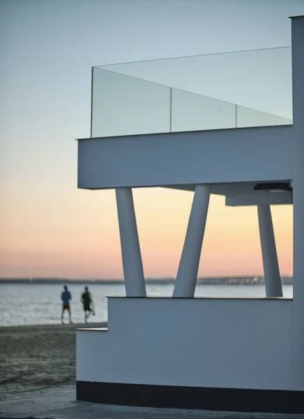 Plan Sélectif Une Maison Résidentielle Moderne Sur Plage Santa Pola — Photo