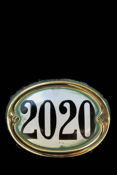 House Number Year Number 2020 Black Background — Stock Photo, Image