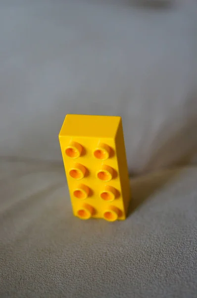 Poznan Poland March 2016 Plastic Yellow Lego Duplo Toy Brick — 图库照片