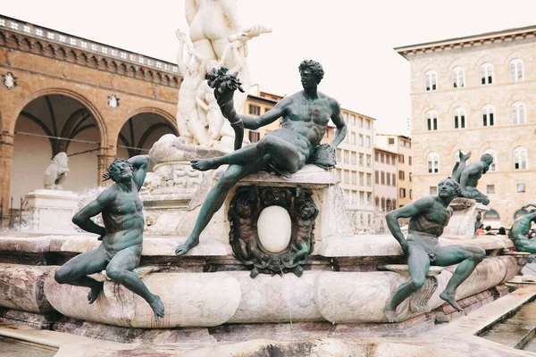 Florence Italy Oct 2019 View Piazza Della Signoria Fountain Neptune — Stock Photo, Image