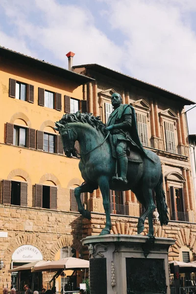 Florenz Italien Oktober 2019 Reiterstandbild Von Ferdinando Auf Der Piazza — Stockfoto