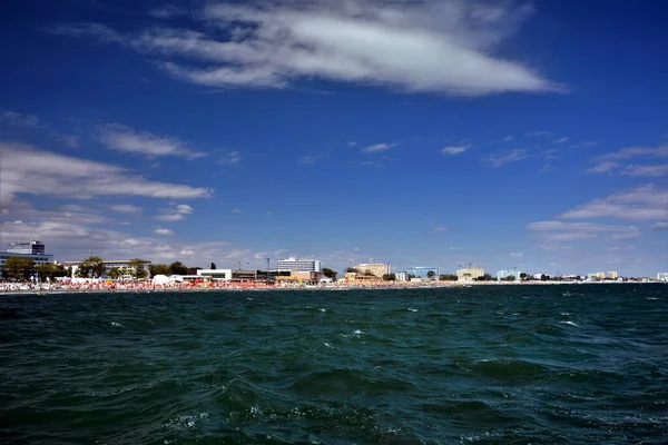 Mamaia Romania Agosto 2015 Paesaggio Con Spiaggia Mamaia Romania — Foto Stock