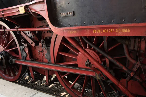 Très Vieux Allemand Historique Noir Vapeur Locomotive — Photo