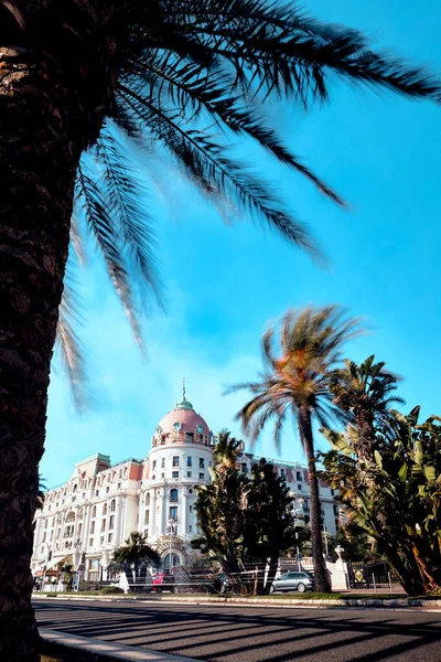 Belo Edifício Antigo Edifício Hotel Negresco Está Nice França — Fotografia de Stock