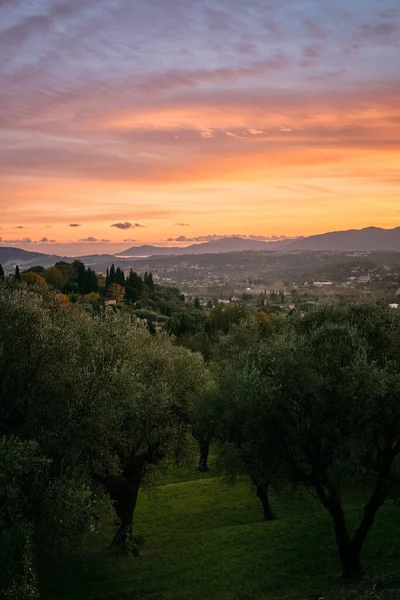 Vacker Bild Solnedgången Över Cote Azur Franska Rivera Frankrike — Stockfoto