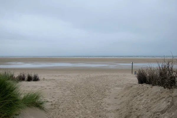 Захватывающий Снимок Пляжа Белым Песком Боркуме Германия — стоковое фото
