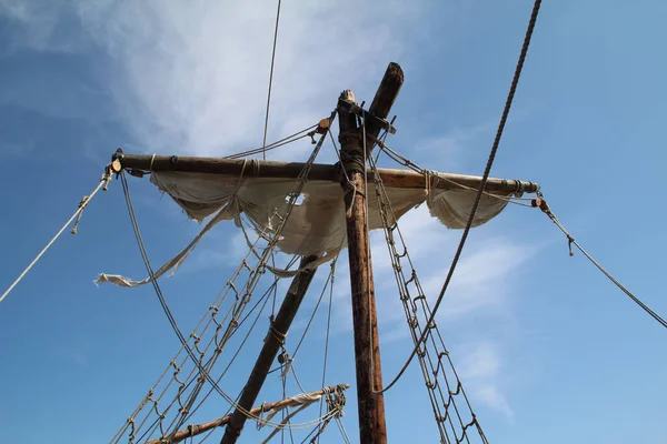 Primer Plano Fragmento Velero Mar Adriático — Foto de Stock