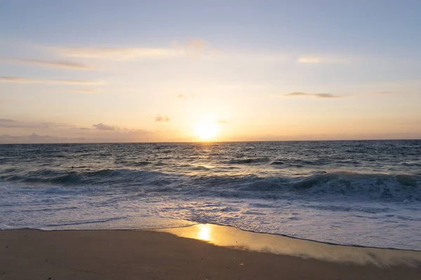 Beautiful Cloudy Sky Sunset View Calm Peaceful Seascape — Stock Photo, Image