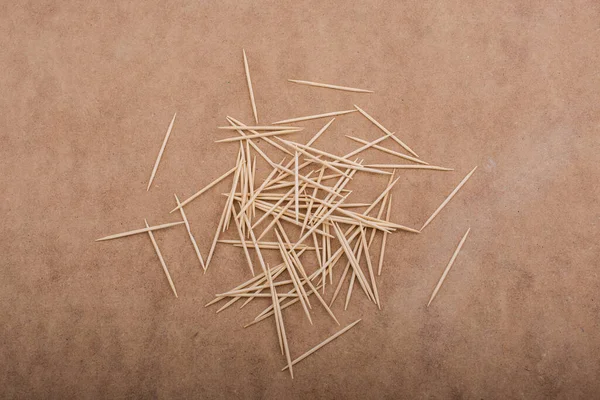 Top View Shot Heap Wooden Toothpicks — Stock Photo, Image