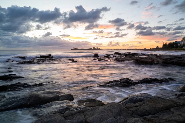 Una Vista Fascinante Puesta Sol Sobre Costa Rocosa Kap Geinitzort — Foto de Stock