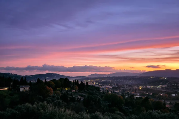 Vacker Bild Solnedgången Över Cote Azur Franska Rivera Frankrike — Stockfoto