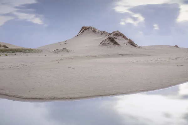 Eine Bodenaufnahme Einer Trockenen Umgebung Mit Einem Wasserstrom Der Den — Stockfoto