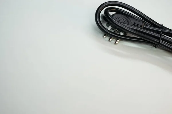 Black Power Cable Gray Background — Stock Photo, Image