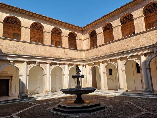 Una Vista Famosa Certosa San Lorenzo Padula Italia Sobre Fondo — Foto de Stock