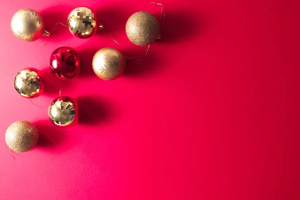 Крупный План Новогоднего Праздника Розовом Фоне — стоковое фото