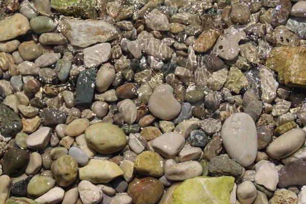 Ein Abstrakter Hintergrund Mit Trockenen Runden Steinen — Stockfoto