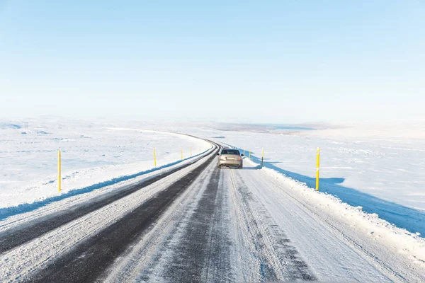 Una Strada Invernale Westfjords Islanda — Foto Stock