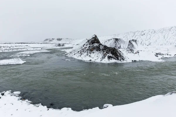 Uma Água Derretida Glacial Islândia — Fotografia de Stock