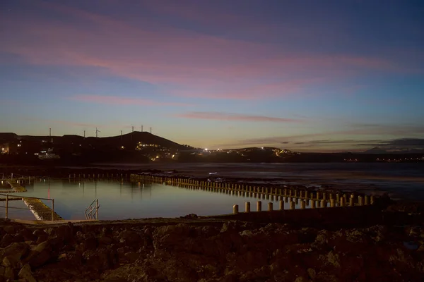 西班牙大加那利群岛加尔达尔的Agujero海滩上美丽的落日 — 图库照片