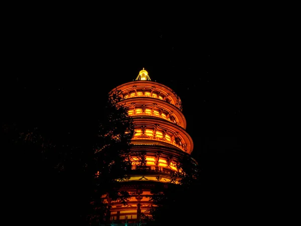 Híres Megvilágított Mennyország Temploma Pekingben Kínában Éjszaka — Stock Fotó