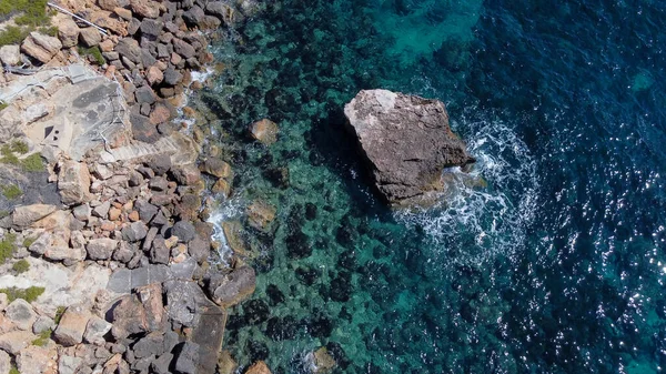 Повітряний Вид Скелясте Узбережжя Острова Мальорка Іспанія — стокове фото