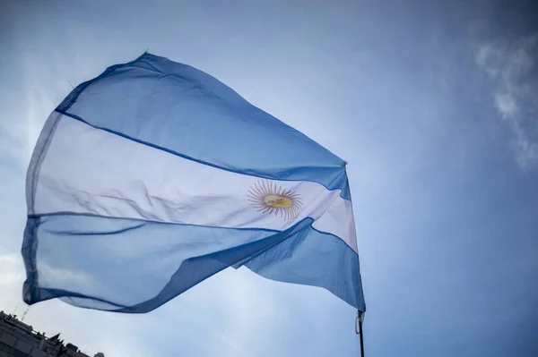 Bandiera Argentina Sfondo Blu — Foto Stock
