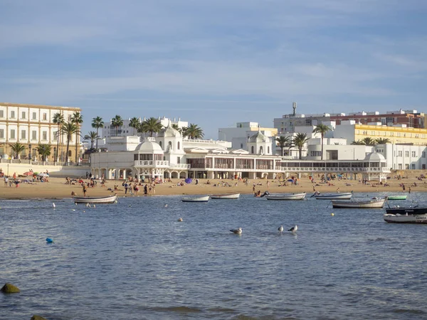 Uma Vista Costa Playa Caleta Cádiz Andaluzia Espanha Com Mar — Fotografia de Stock
